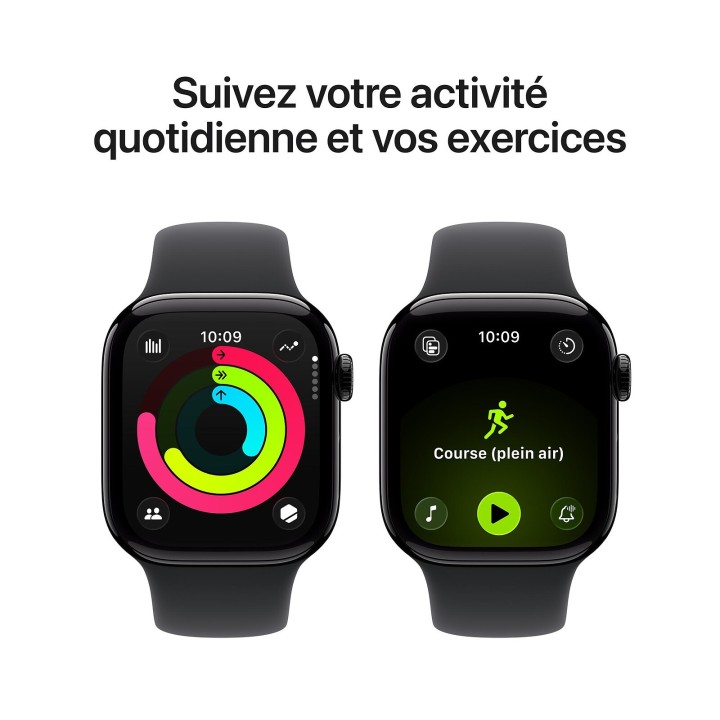 Apple Watch Series 11 GPS 42 mm Aluminium Noir de Jais Bracelet Sport Noir M/L