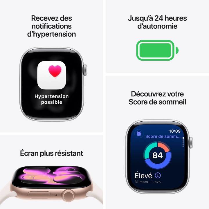 Apple Watch Series 11 GPS 42 mm Aluminium Noir de Jais Bracelet Sport Noir M/L