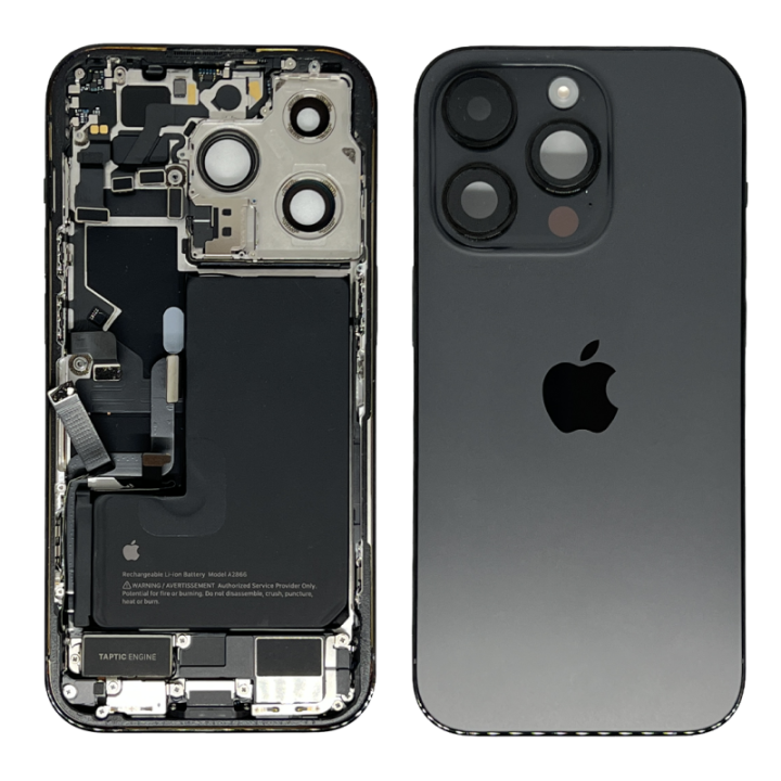 ???? Châssis iPhone 14 Pro Noir - Origine Démonté Grade A avec Batterie | TEQITIZI