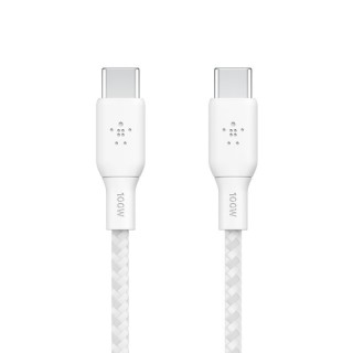 BELKIN Câble USB-C vers USB-C 100W Tréssé 2m (Blanc)