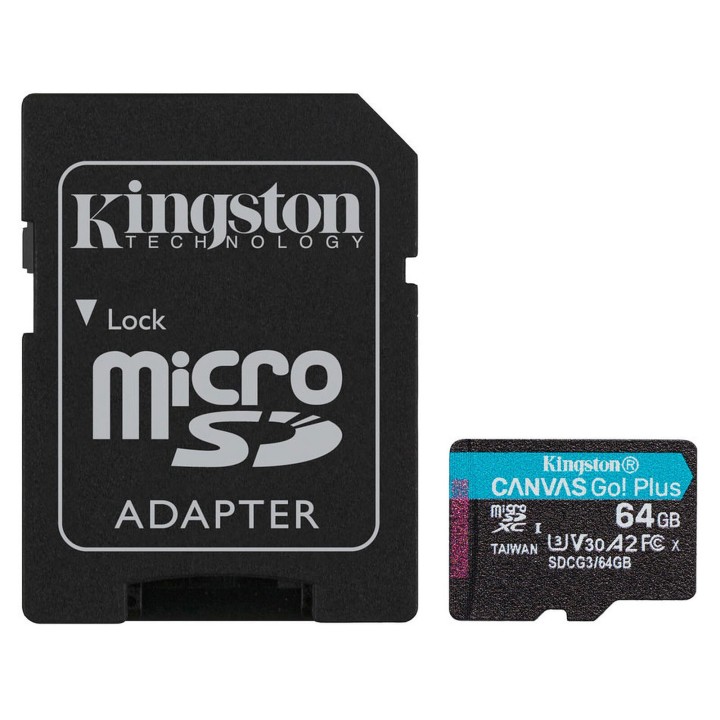 Kingston Canvas Go! Plus 64 Go (SDCG3/64GB) - MicroSDXC Ultra-Rapide & Robuste | TEQITIZI