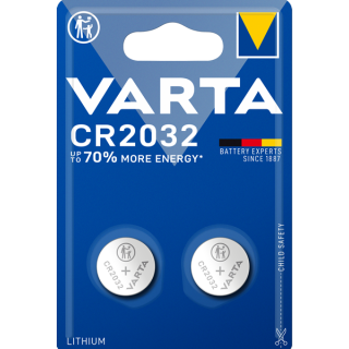 VARTA Pack 2 Piles Bouton Lithium CR2032