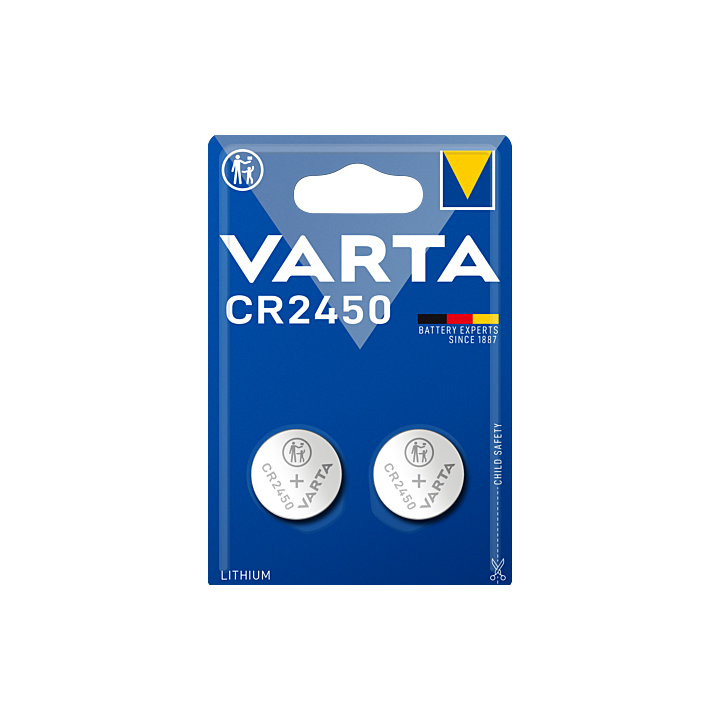 VARTA Pack 2 Piles Bouton Lithium CR2450