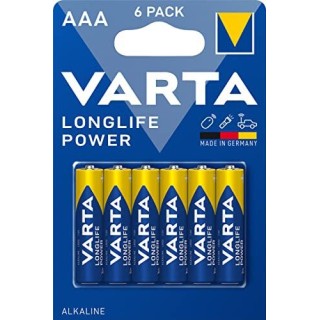 VARTA Pack 6 Piles Alcalines AAA Longlife Power