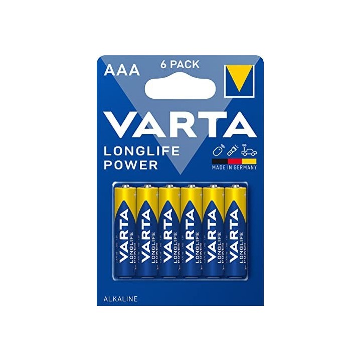 VARTA Pack 6 Piles Alcalines AAA Longlife Power