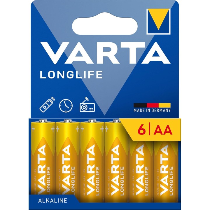 VARTA Pack 6 Piles Alcalines AA Longlife