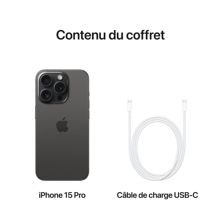 Apple iPhone 15 Pro 256 Go Titane Noir · Reconditionné