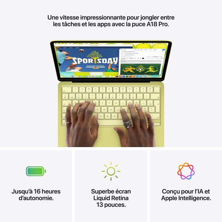 Apple MacBook Neo avec Touch ID (2026) Argent 8 Go/512 Go